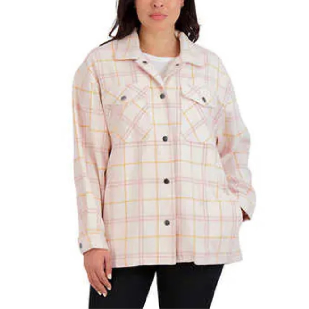 HFX Ladies’ Shirt Jacket. Pink and Gold size XXL.